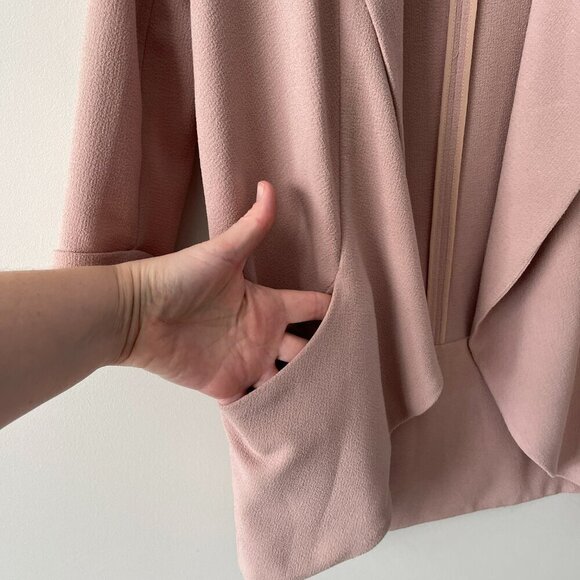 Wilfred Chevalier Open Front Long Sleeve Cuffed Casual Blazer Jacket Pink 00 - Picture 6 of 8